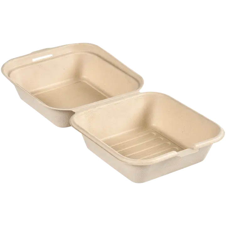 DUNI Ateriarasia 1-lok, ruskea, bagassia, 150 x 150 x 40 mm, 475 ml, 50 kpl/pkt (4 x 50 kpl/ltk)