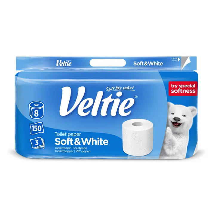 VELTIE 8RL WC-PAPERI SOFTWHITE 3KRS