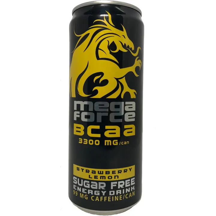 Mega force BCAA mansikka-sitruuna sokeriton energiajuoma 0,33l