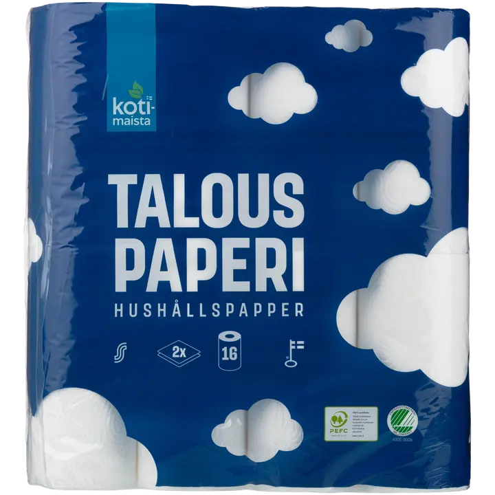 Majapidamispaber 2-kihiline 16 rulli
