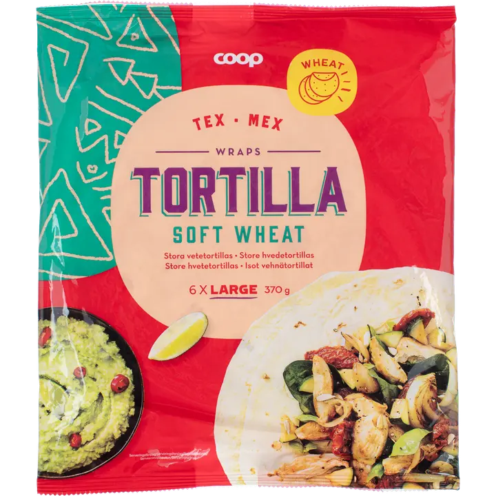 Coop iso vehnätortilla 370 g 6 kpl