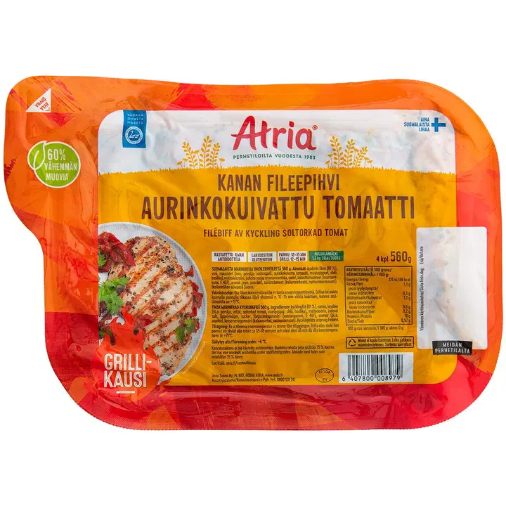 Atria Kanan Fileepihvi Aurinkokuivattu Tomaatti 560g