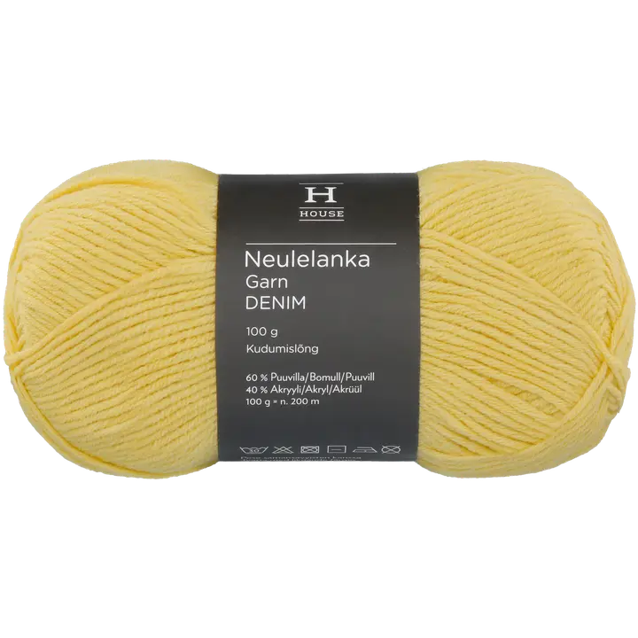 House lanka puuvillasekoite Denim 100 g Yellow 10598