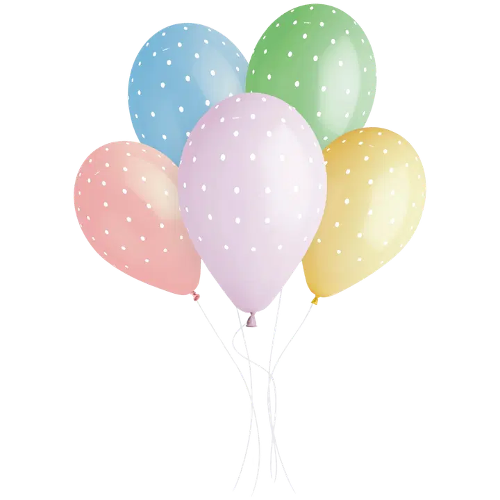 Juhlamaailma ilmapallo pilkut pastellivärit 5 kpl