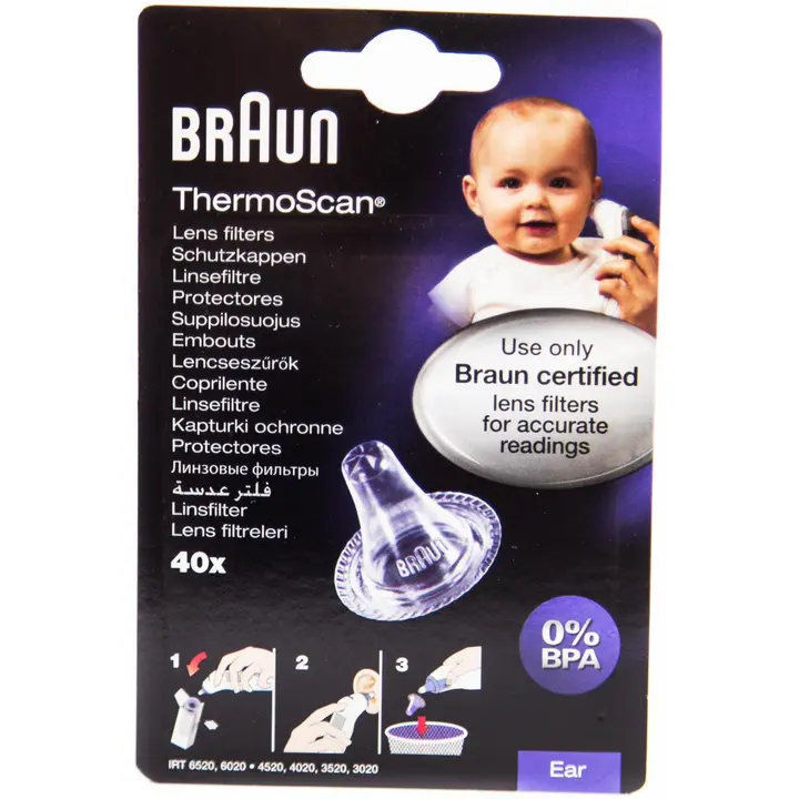 Kõrvatermomeetri lehterkaitse Braun LF40EULA01, 40 tk