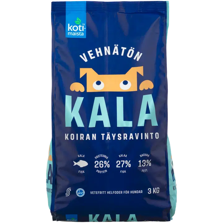 Kotimaista Vehnätön koiran täysravinto kala 3 kg