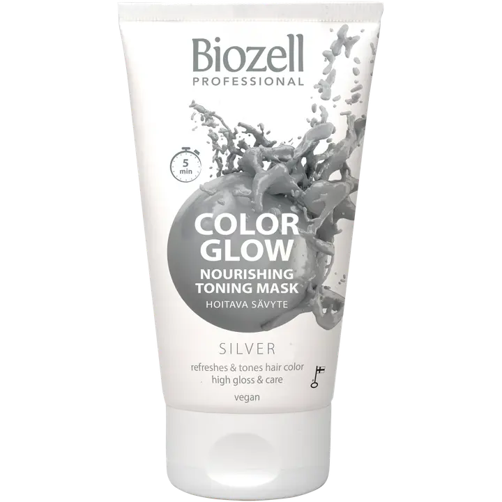 Biozell Color Glow Hoitava sävytenaamio Silver 150ml