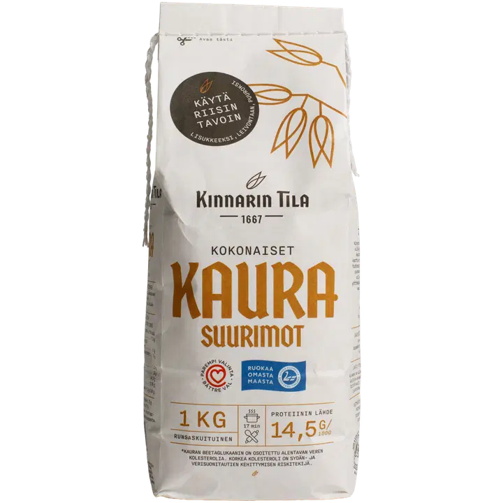 Kinnarin Tila Kokonaiset kaurasuurimot 1kg