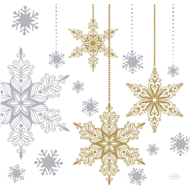 DUNI Bio Dunisoft®-lautasliina 40 x 40 cm 1/4 Snowstars valkoinen 12 x 12