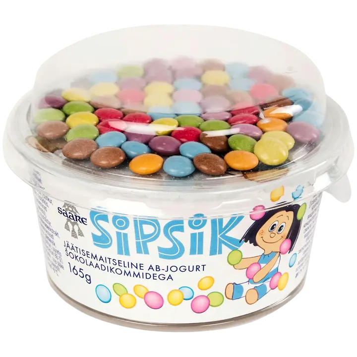 SIPSIKU jäätisemaitseline AB-jogurt šokolaadikommidega 165g
