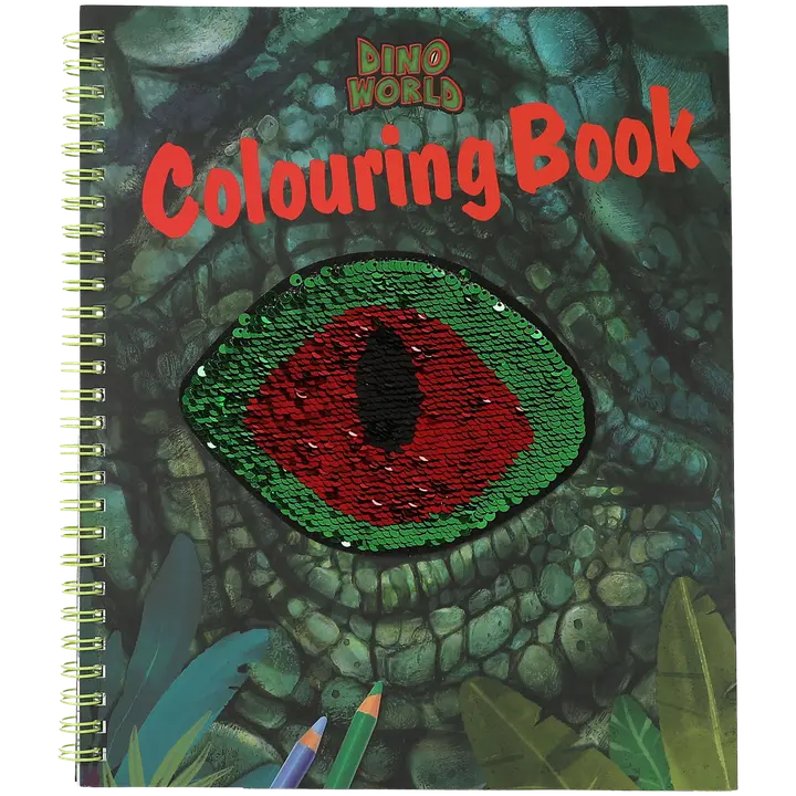 Dino World Värityskirja, paljettisilmä