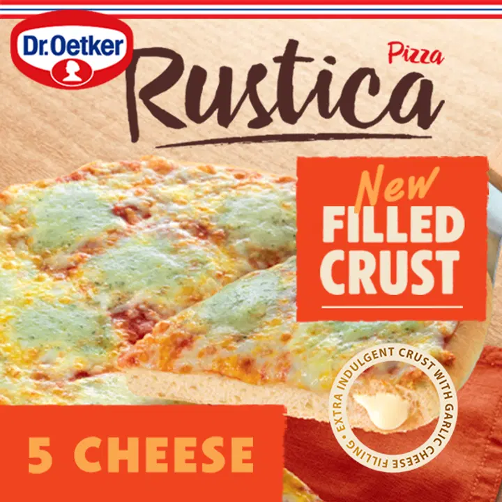Dr. Oetker Rustica Filled Crust 5 Cheese pakastepizza 505 g
