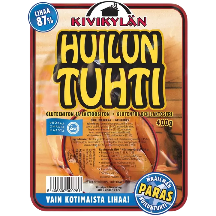 Kivikylän Huiluntuhti  400 g / 4 kpl grillimakkara