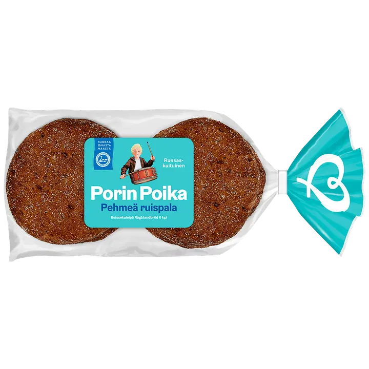 Porin Leipä Porin Poika Pehmeä ruispala 6kpl/420g