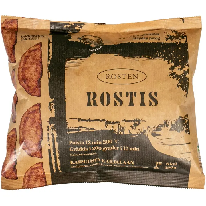 Leipomo Rosten Rostis ruistaikina piirakka pakaste 6x65 g