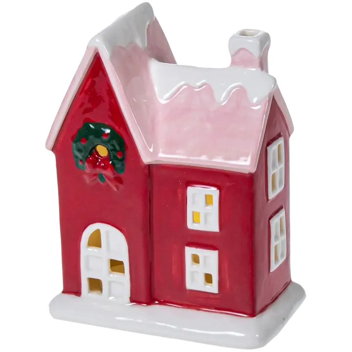 Jõulumaja punane 16 cm led