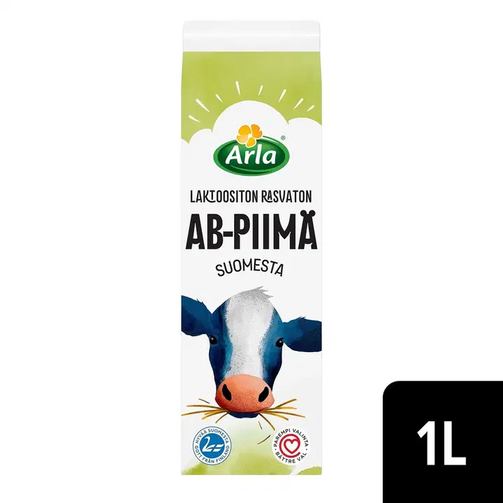 Arla Acidofilus-Bifidus surmjölk 1 L laktosfri fettfri Suomi
