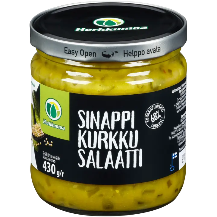 Herkkumaan sinepi-kurgisalat 430g