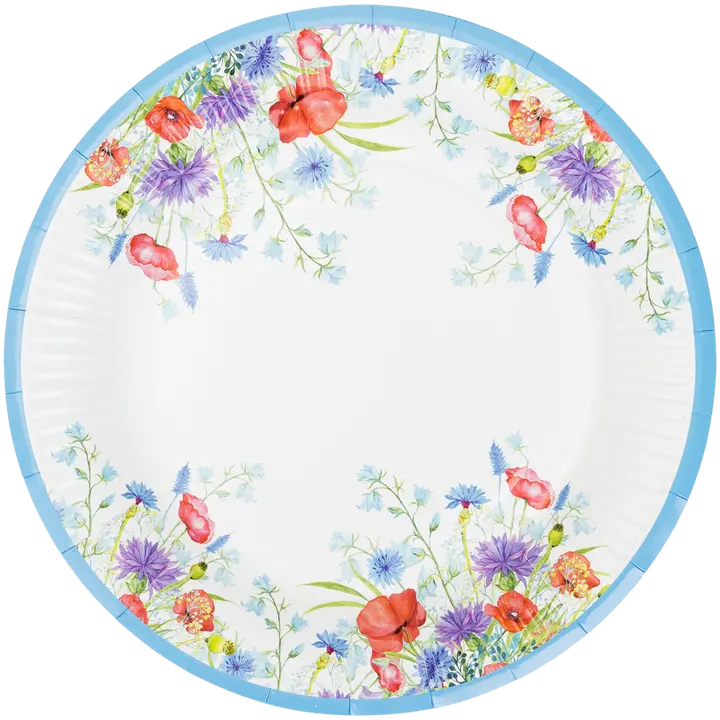 Papptaldrikud Smile 23cm Suvelilled 10tk