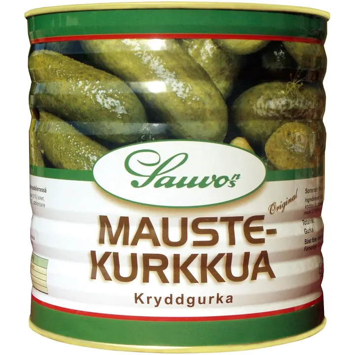 Sauvon 2,9/1,6 kg mausteliemessä kokonaisia kurkkuja