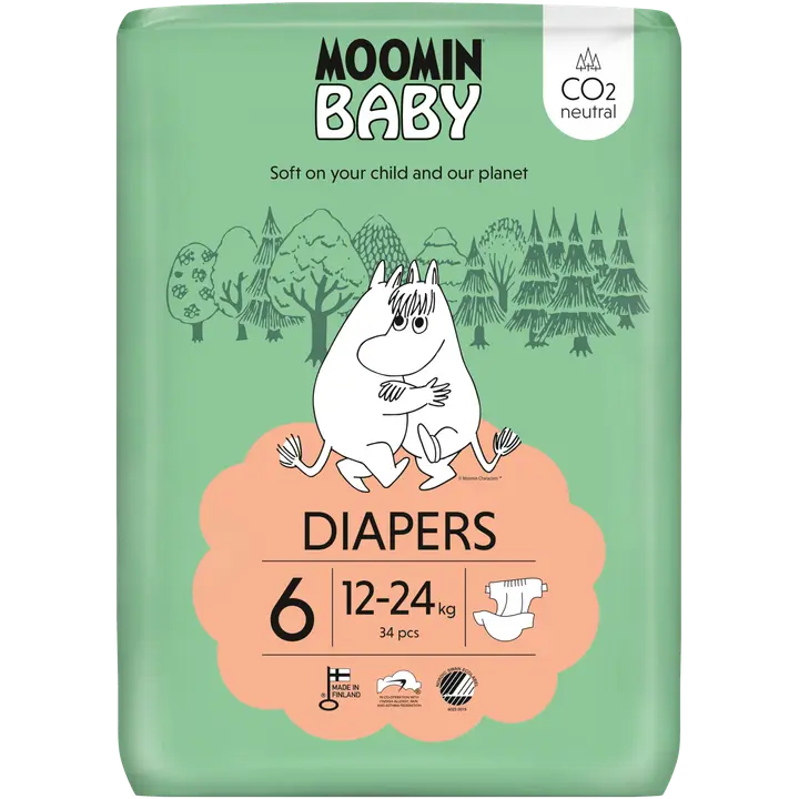 Moomin baby teipmähkmed 6 34tk 12-24kg