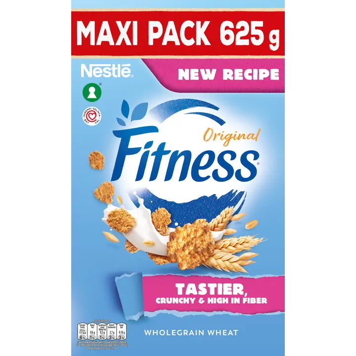Nestlé Fitness Original 625g rapeita hiutaleita täysjyvävehnästä, riisistä ja kaurasta