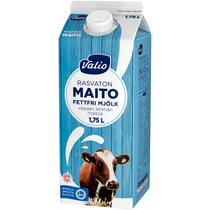 Valio vapaan lehmän rasvaton maito 1,75 l
