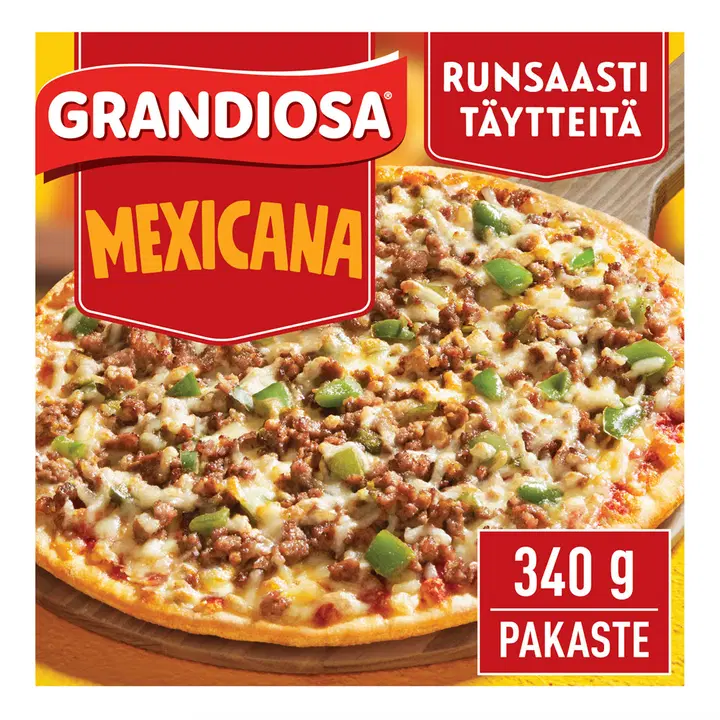 Grandiosa mexicana stenugnsbakad fryst pizza 340g