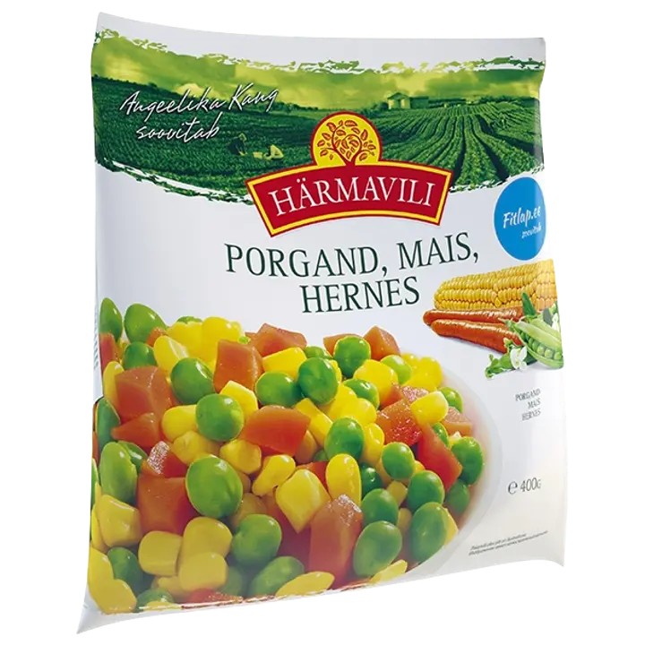 Porgand, mais, hernes, 400 g