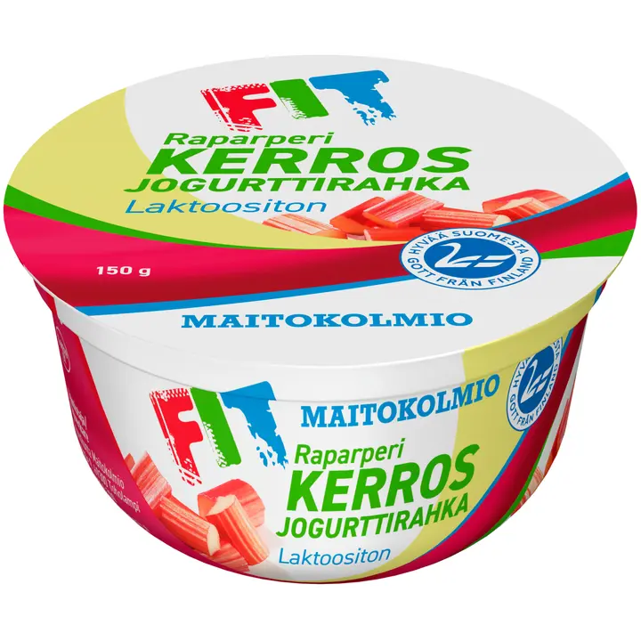 Maitokolmio FIT Kerrosjogurttirahka raparperi 150 g laktoositon