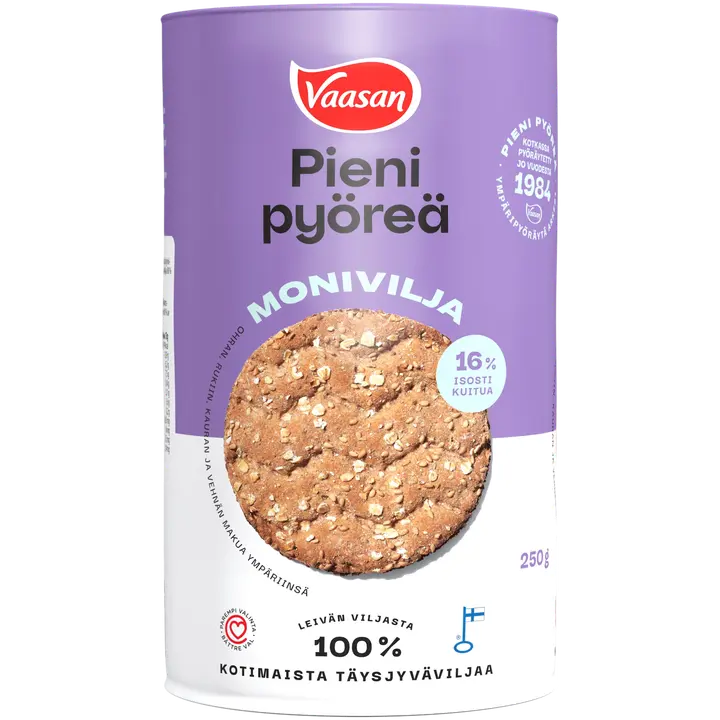 VAASAN PIENI PYÖREÄ Monivilja 250 g moniviljanäkkileipä