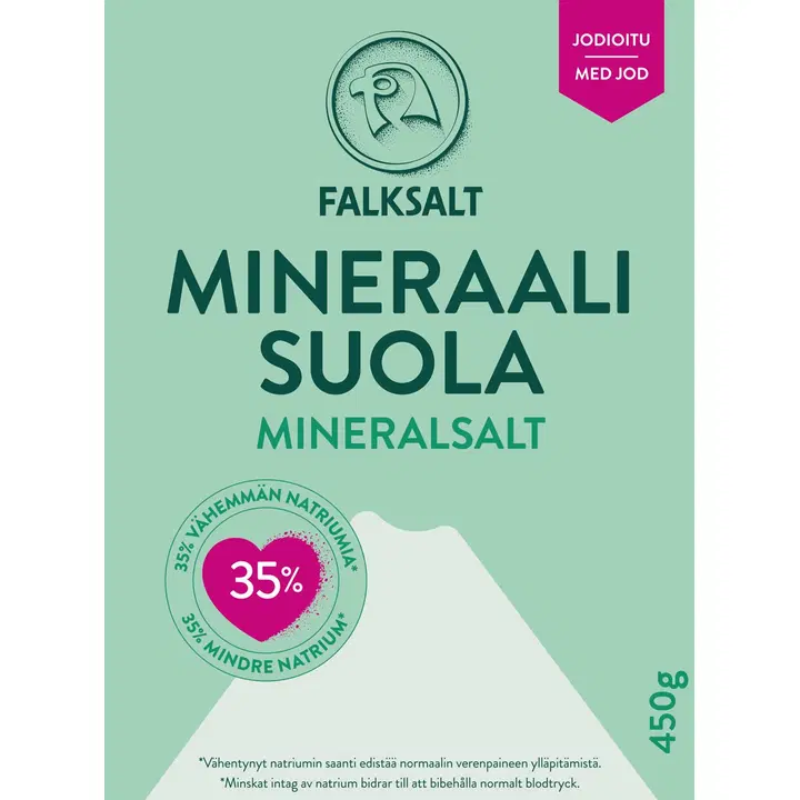 Falksalt Mineraalisuola hieno, jodioitu 450g