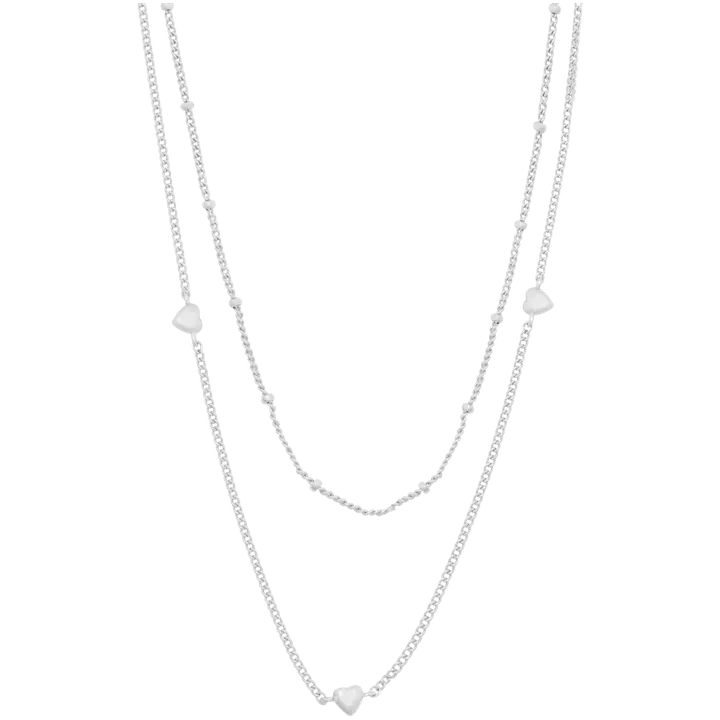 SNÖ of Sweden Lovely tuplaketju kaulakoru 40 cm hopea