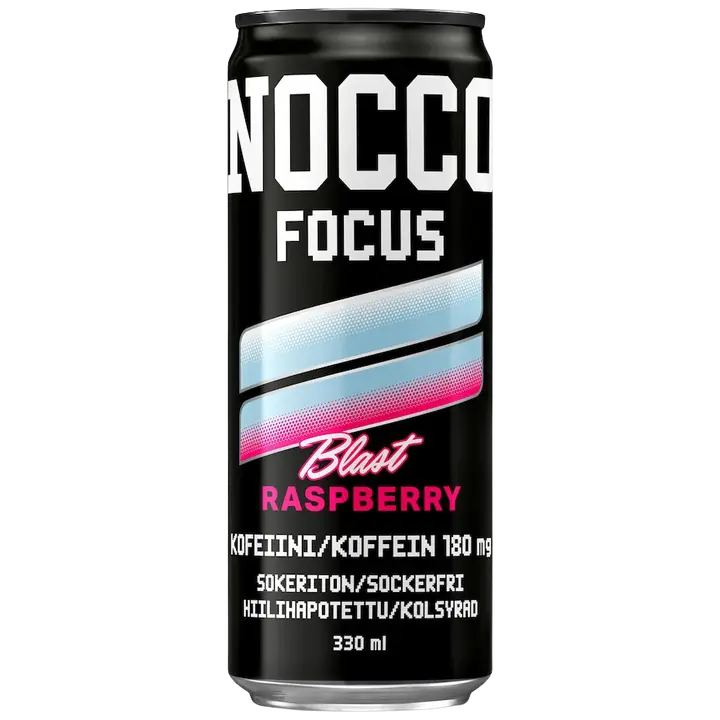 NOCCO FOCUS Raspberry Blast hiilihapotettu energiajuoma 330ml