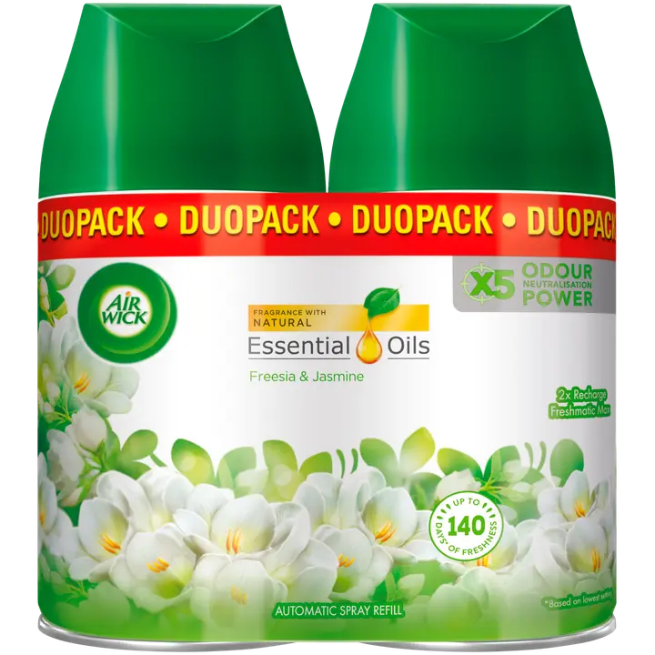 Air Wick Duo Fresh Freesia ja Jasmin õhuvärskendaja 2X250ml