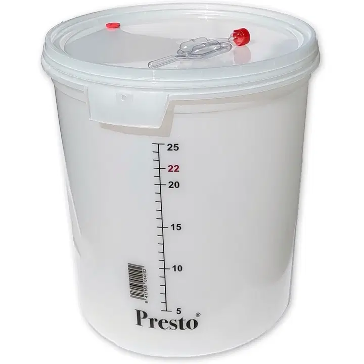 Presto jäskärl 30 l med lock, innehåller jäsrör och packning