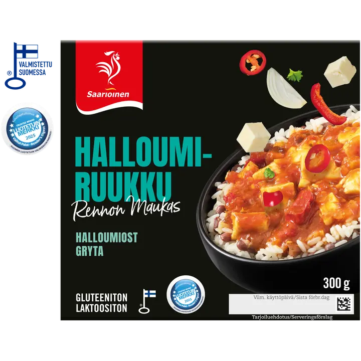 Saarioinen Halloumiruukku, halloumijuustoa ja riisiä kastikkeessa 300g