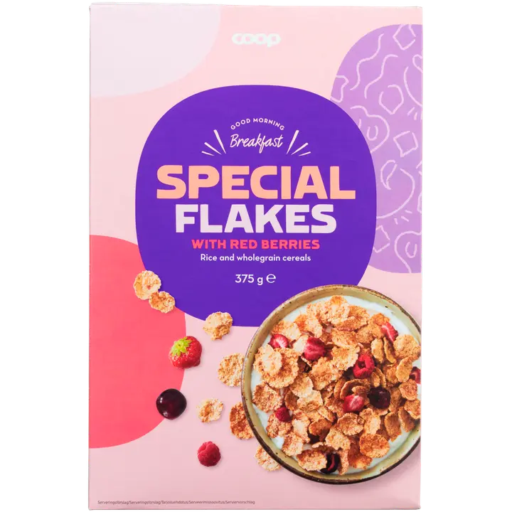 Coop riisi-täysjyvähiutaleet marjoilla 375 g