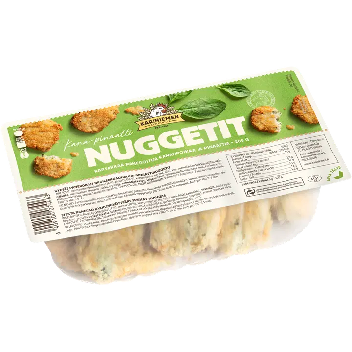 Kariniemen kananpojan kana-pinaattinugetti 200g