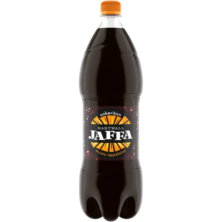 Hartwall Jaffa Musta Appelsiini Sokeriton virvoitusjuoma 1,5 l
