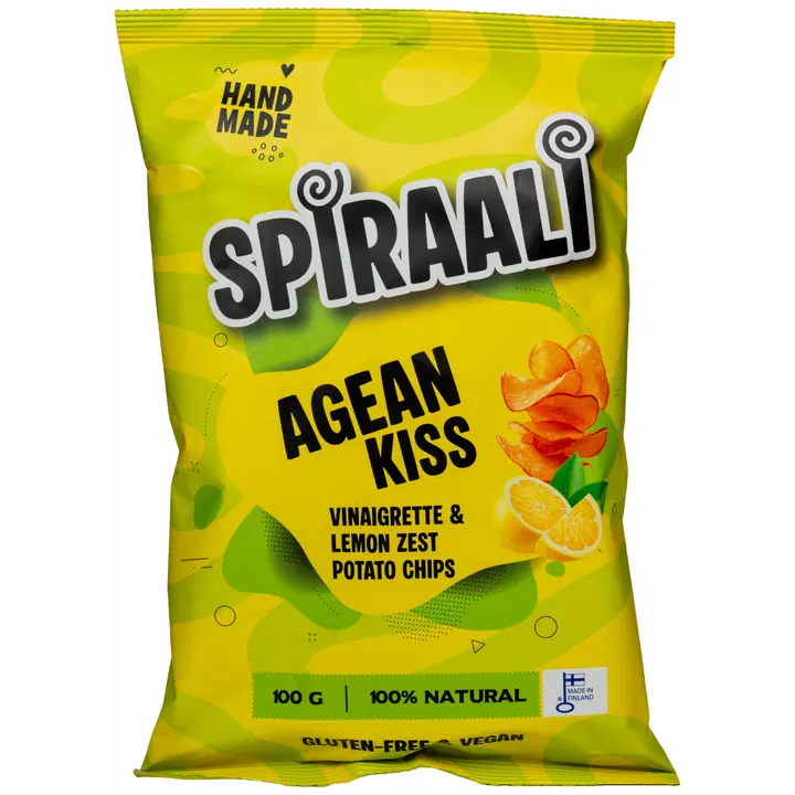 Spiraalisipsi Agean Kiss käsintehdyt perunasipsit