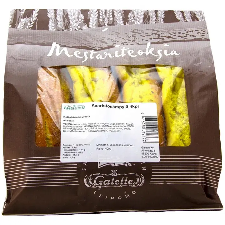 Galette 400g Saaristosämpylä 4 kpl moniviljasämpylä