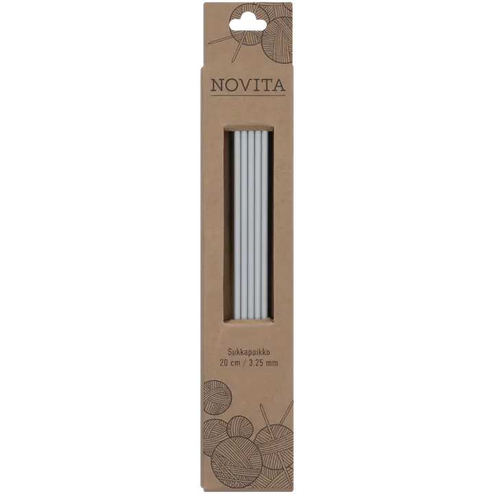 Novita Sukkapuikot 20cm - 3,25 mm harmaa