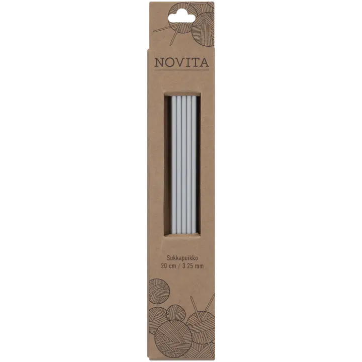 Novita Sukkapuikot 20cm - 3,25 mm harmaa