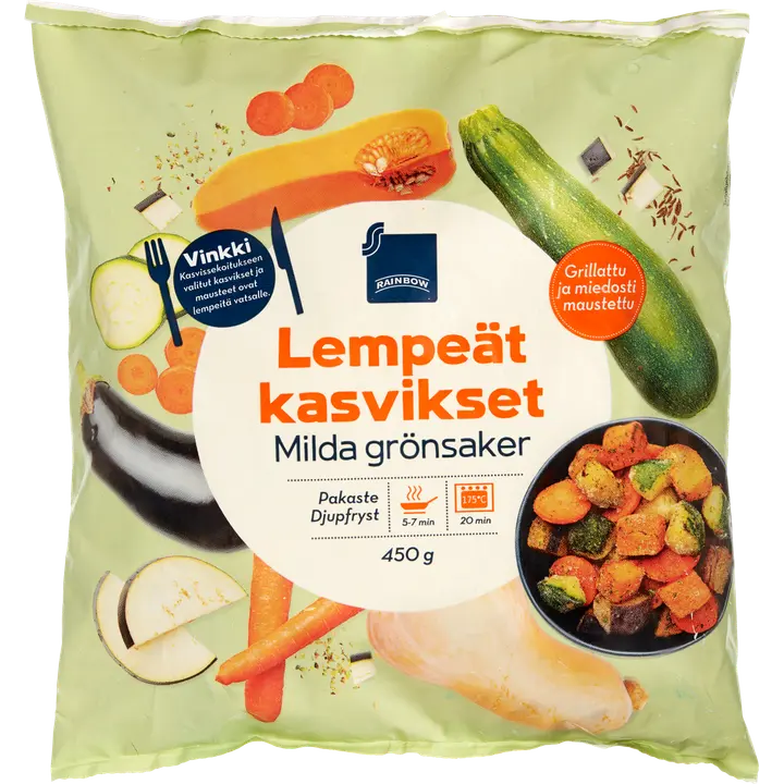 Rainbow 450g lempeät kasvikset pakaste