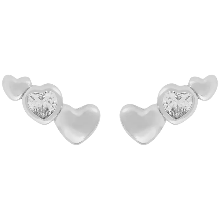 SNÖ of Sweden Lovely kolmoiskorvakorut hopea/kirkas