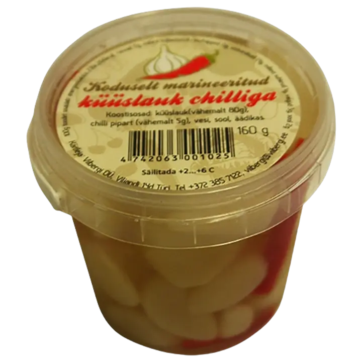 Koduselt marineeritud küüslauk chilliga plasttops 160g