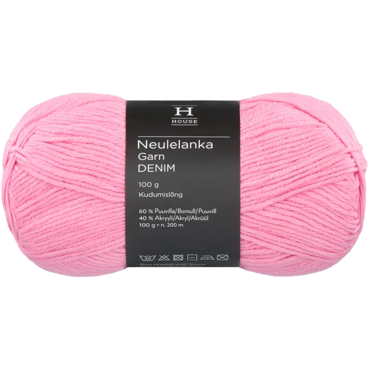 House lanka puuvillasekoite Denim 100 g Pink 11582