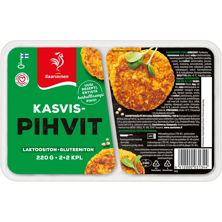 Saarioinen Kasvispihvit 220g/4kpl