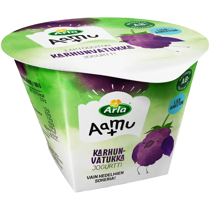 Arla Aamu+ AB Karhunvatukkajogurtti 175g laktoositon